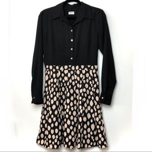 Elorie Button Down Long Sleeve Dress Silk